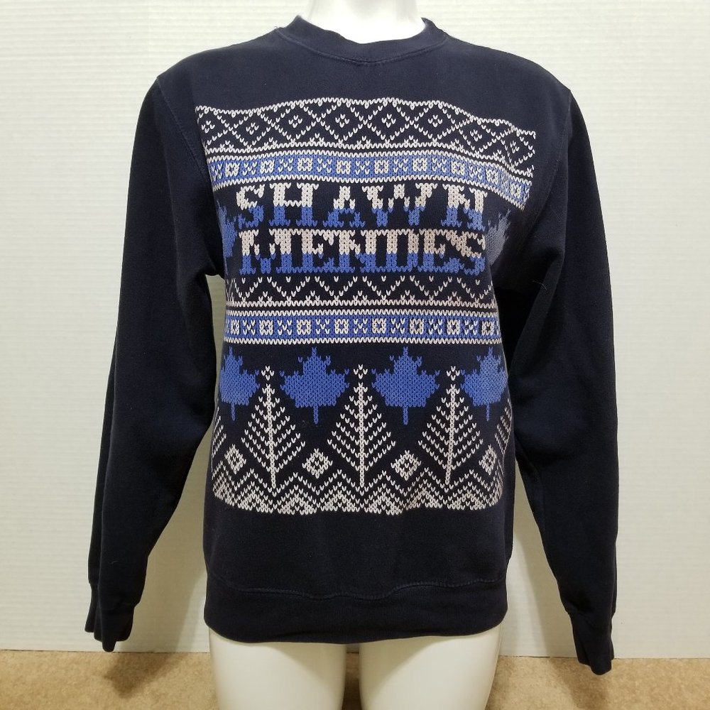 Shawn Mendes sweatshirt Small fair isle leaf XMas pullover band merch holiday